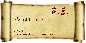 Pásti Erik névjegykártya